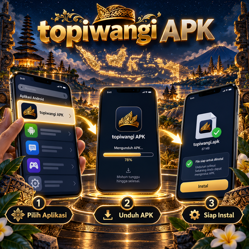 Ilustrasi panduan instalasi topiwangi di Android